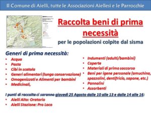 raccolta beni aielli terremoto