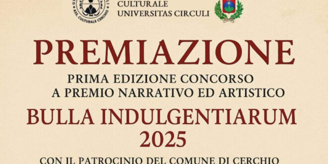 Cerchio, cerimonia di premiazione per il concorso “Bulla Indulgentiarum” 2025